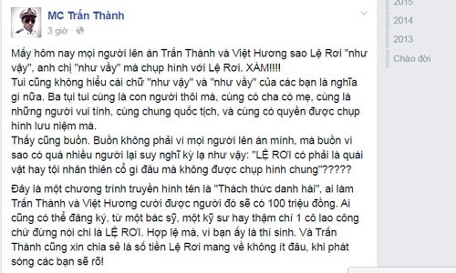 Danh hai Tran Thanh buc xuc len tieng benh vuc Le Roi-Hinh-3